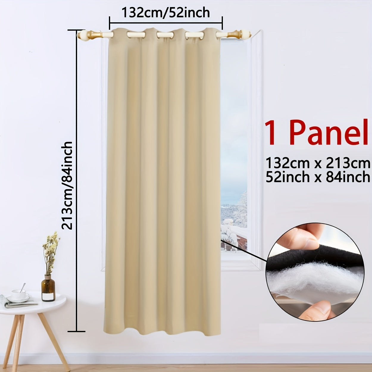 Qorong'i Grommet Qopqog'i 100% Polyester Termal Izolyatsiya uchun Yotoqxona va Mehmonxona