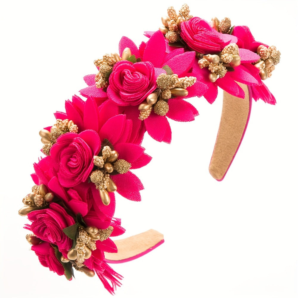 Floral Hairpin Hair Ring for Women, Forest-Inspired, Fashionable Accessory