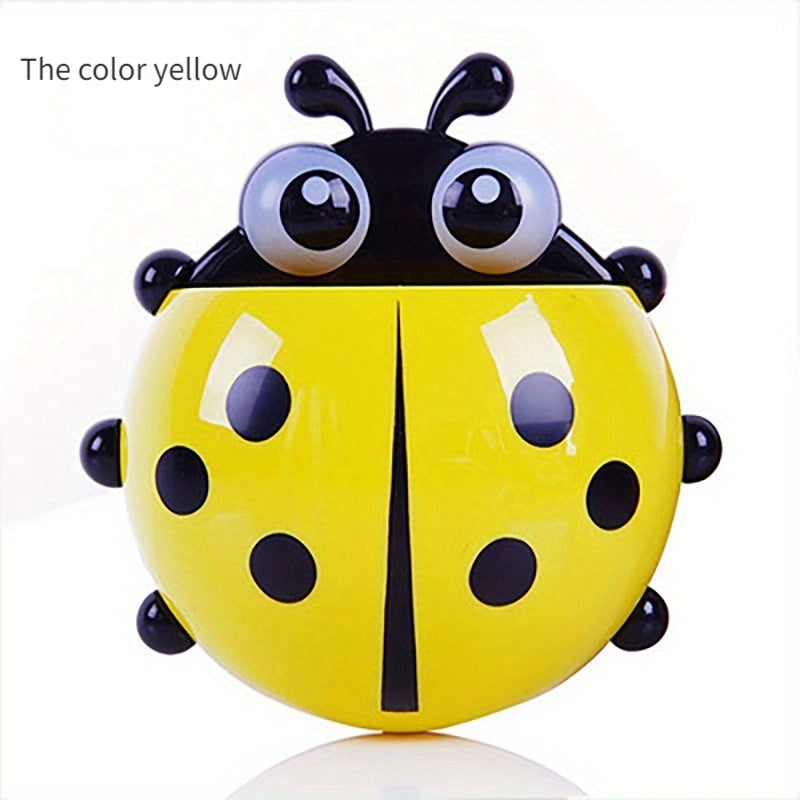 Ladybug Bathroom Toothbrush Holder with Suction Cup for Organization