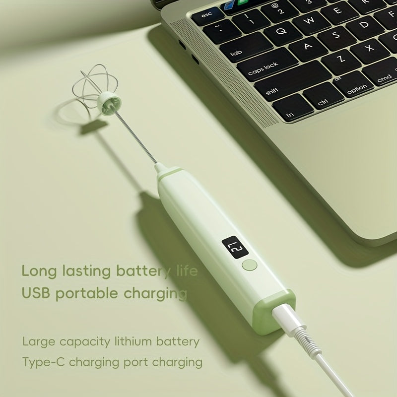 Electric Handheld Mixer with Digital Display 3-Speed Whisk for Eggs and Cream