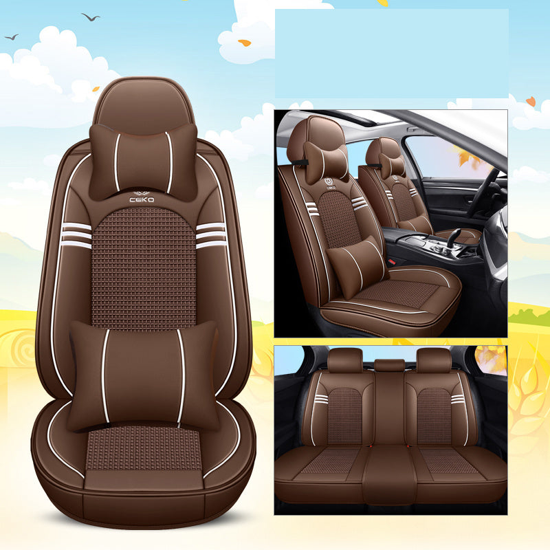 Universal Car Seat Cushion Cover Synthetic Leather Breathable All-Season Seat Pad