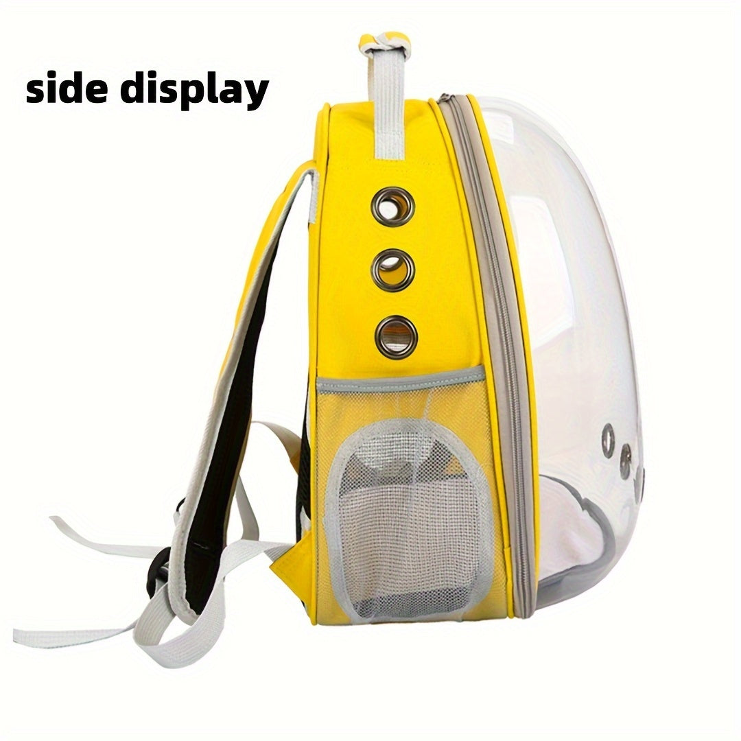 PVC Pet Carrier Backpack for Cats and Small Animals with Zipper Closure