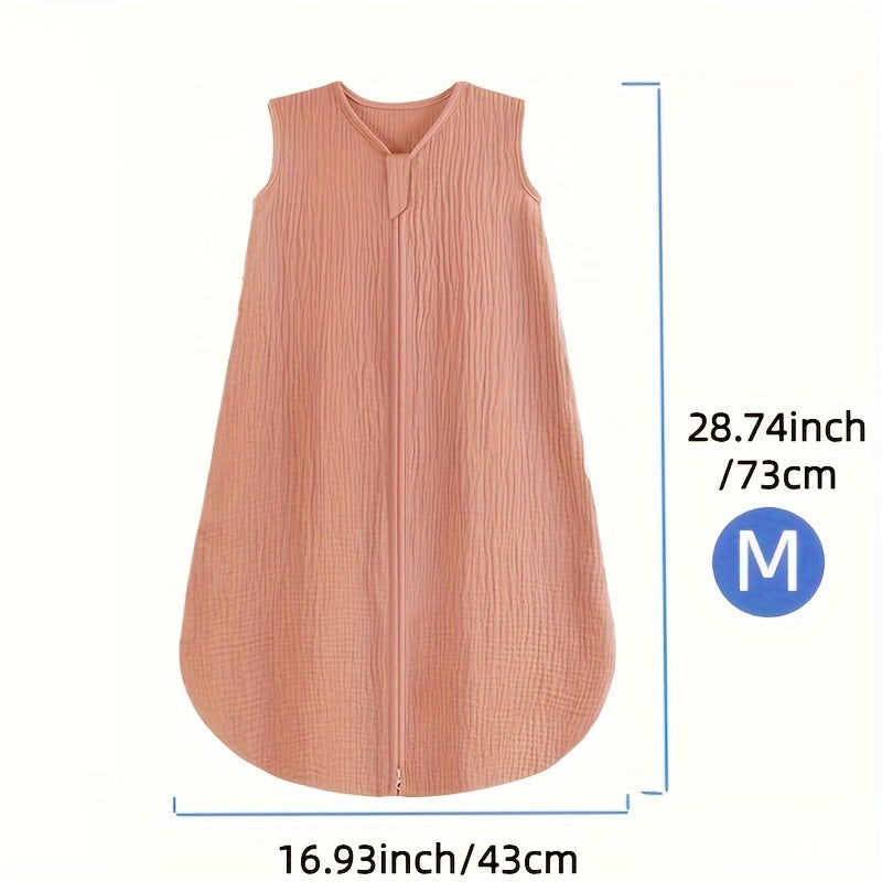 Baby Sleeping Bag for Infants 0-18 Months Cotton Muslin with 2-Way Zipper