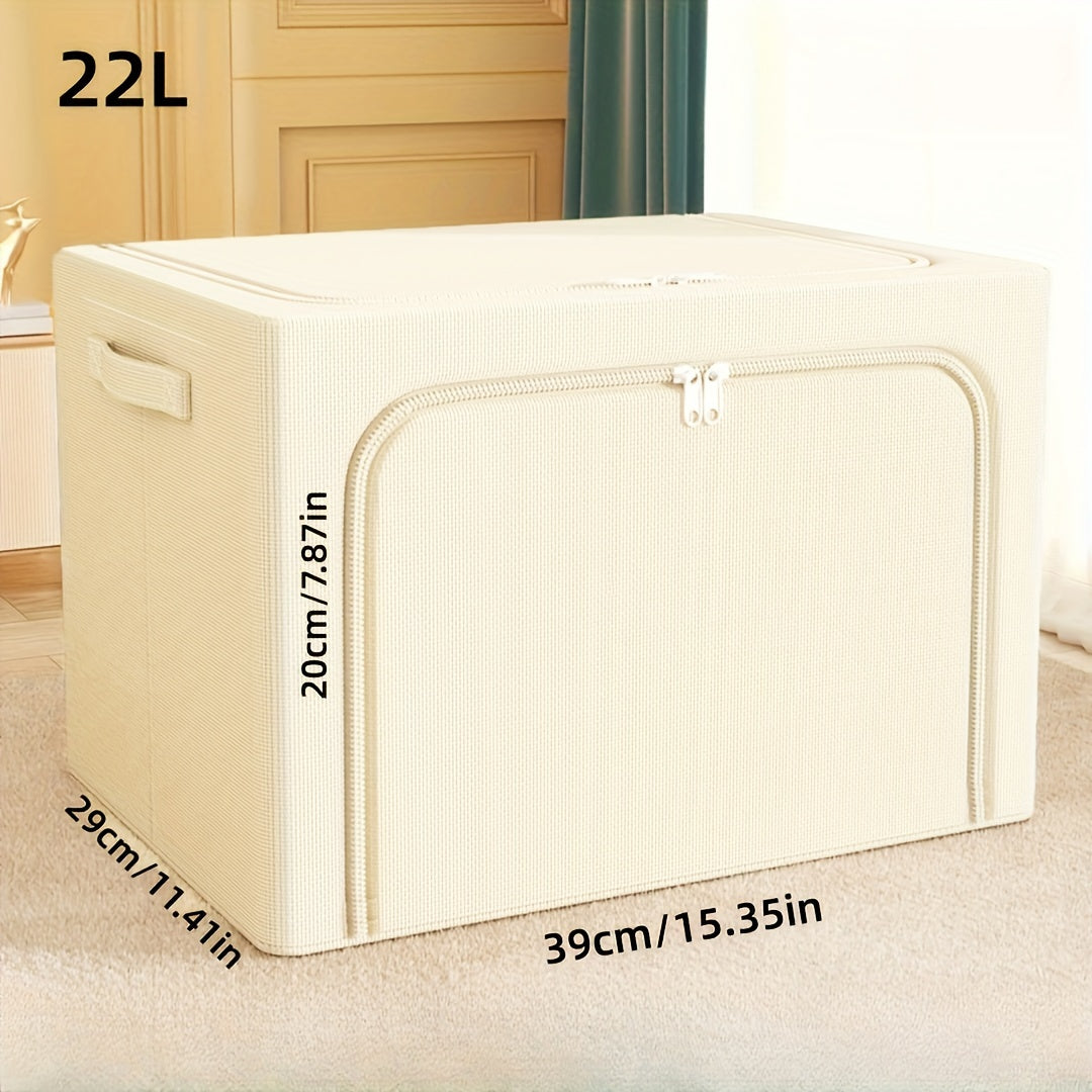 Storage Box Waterproof Cordura Foldable Steel Frame with Transparent Window for Wardrobes Vehicles and Moving