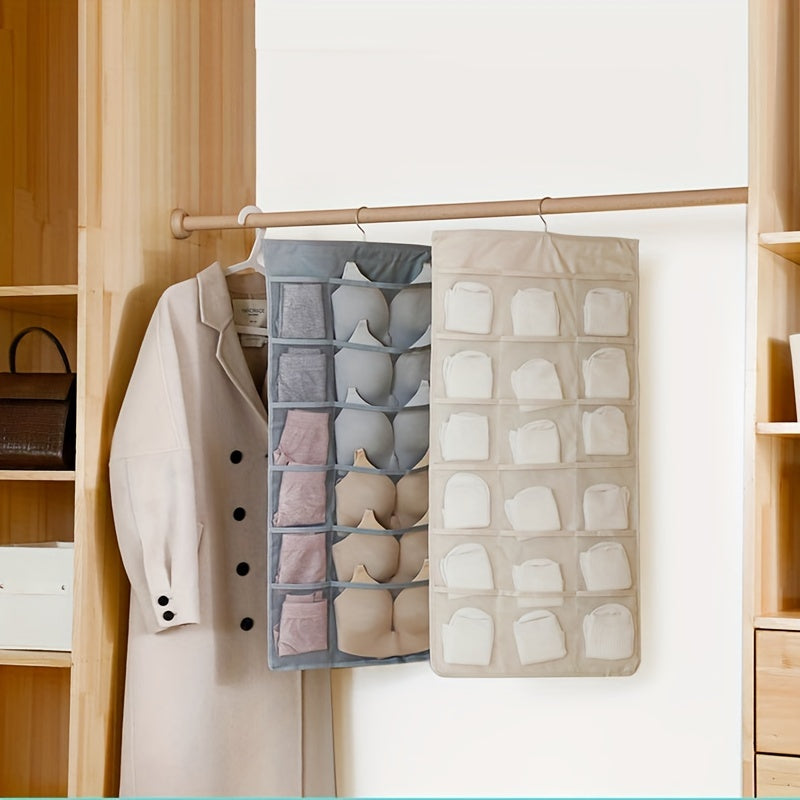 Double-Sided Closet Organizer with Mesh Pockets for Wardrobe Storage Space-Saving Bag