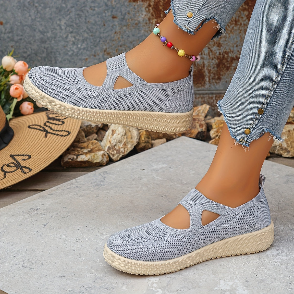Women's Slip-On Loafers Comfortable Breathable Flat Shoes Pink Blue Navy