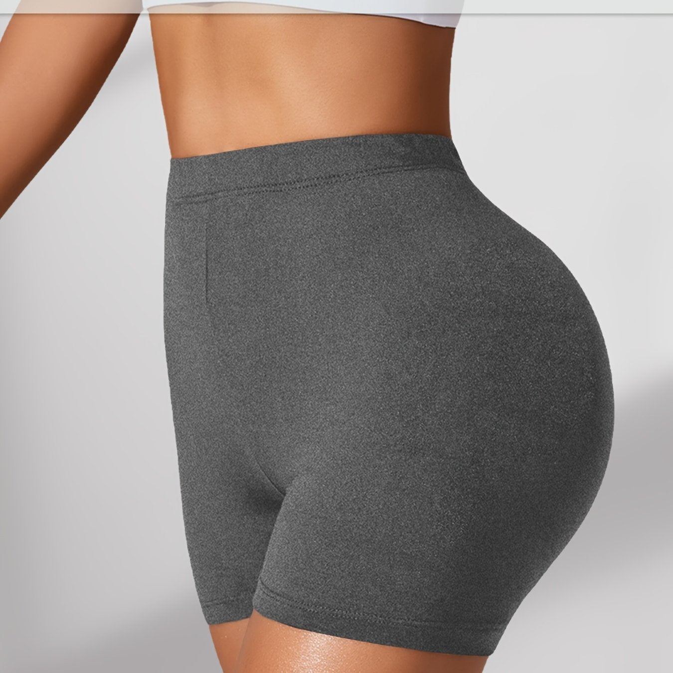 Plus Size Women's High-Waisted Tummy Control Biker Shorts Yoga Workout Short