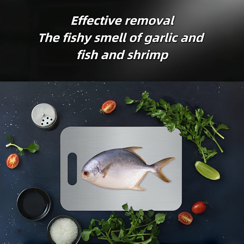 3-Piece Stainless Steel Cutting Board Set for Food Slicing Camping Hiking