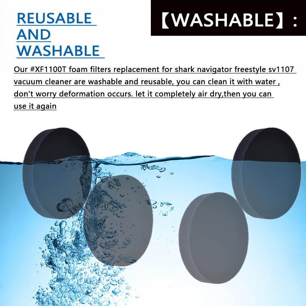 Shark Navigator uchun 4 ta ko'pik filtrlar to'plami, SV1106, SV1107, SV1100, SV1112 modellari bilan mos keladi, Qism #XF1100T o'rnini bosadi, Plastikdan tayyorlangan, Changyutgich modellari bilan mos keladi
