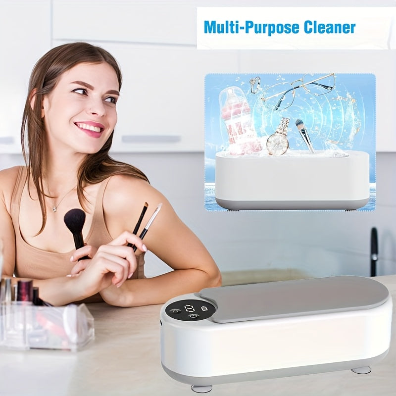 Portable Jewelry Cleaning Machine with 360° Cleaning, USB Rechargeable, Cordless for Travel and Home Use