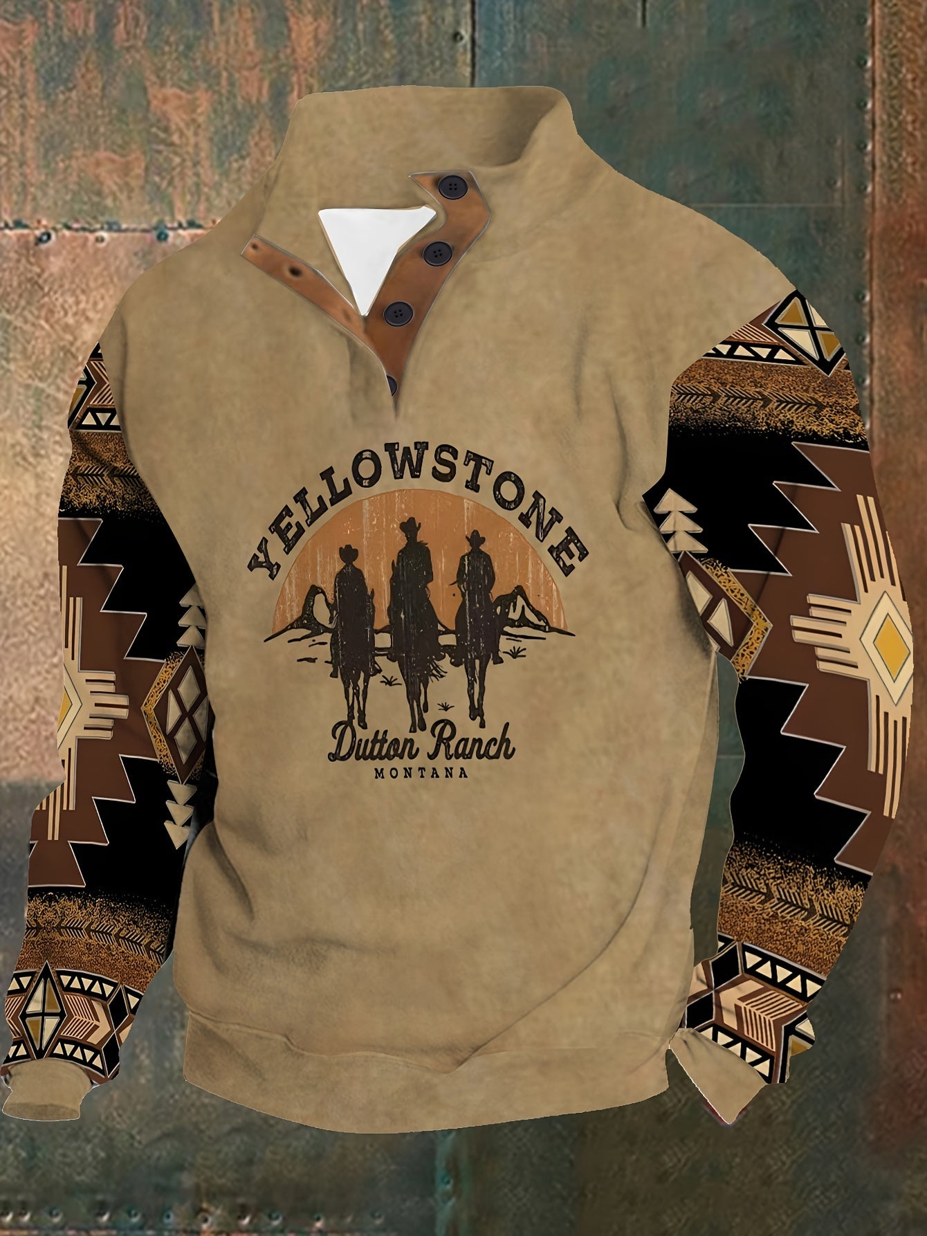 Plus Size Men's Long Sleeve Polyester Shirt with Stand Collar for Parties and Sports