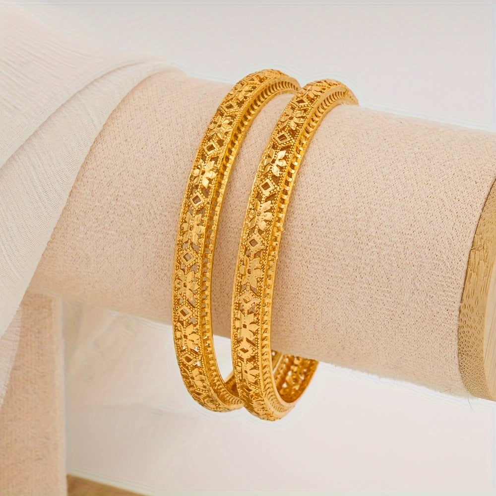 Women’s Alloy Bangle Bracelet with Middle Eastern Design for Daily and Special Wear