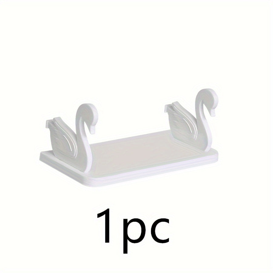 Swan-Shaped Wall-Mounted Bathroom Shelves for Storage and Organization