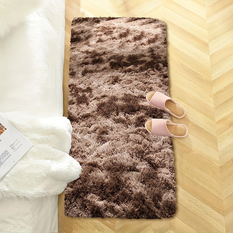Alfombra de área suave y esponjosa de felpa para sala de estar o dormitorio antideslizante y lavable a máquina