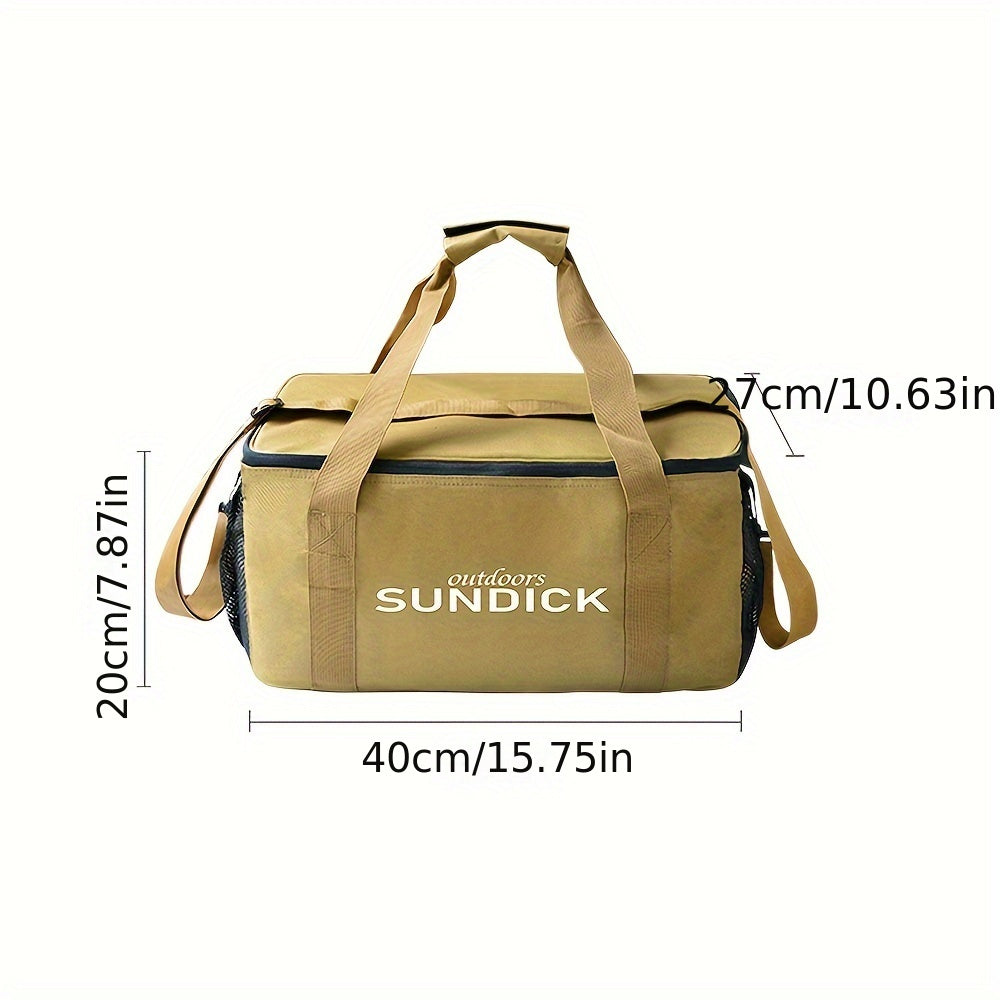 Набор для пикника и кемпинга на открытом воздухе с прочной сумкой для посуды и кухонных принадлежностей