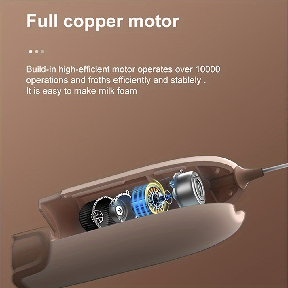 Electric Milk Frother Battery Operated Stainless Steel for Frothy Coffee Drinks
