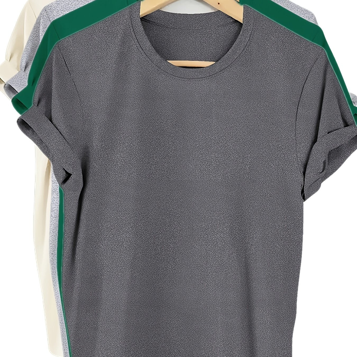 Plus Size Cotton T-Shirts 4 Pack Short Sleeve Crew Neck Casual Women