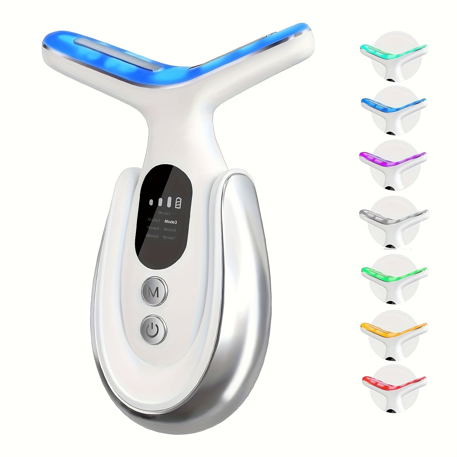USB Rechargeable 7-Mode Facial and Neck Massager with Portable Ergonomic Design