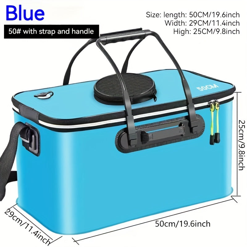 Waterproof EVA Fishing Gear Bag with Collapsible Live Fish Bucket and Tackle Storage
