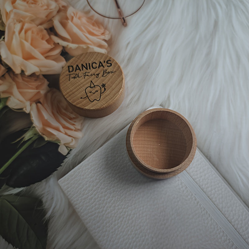 Personalized Wooden Tooth Fairy Keepsake Box Pink Custom Engraved Gift for Kids