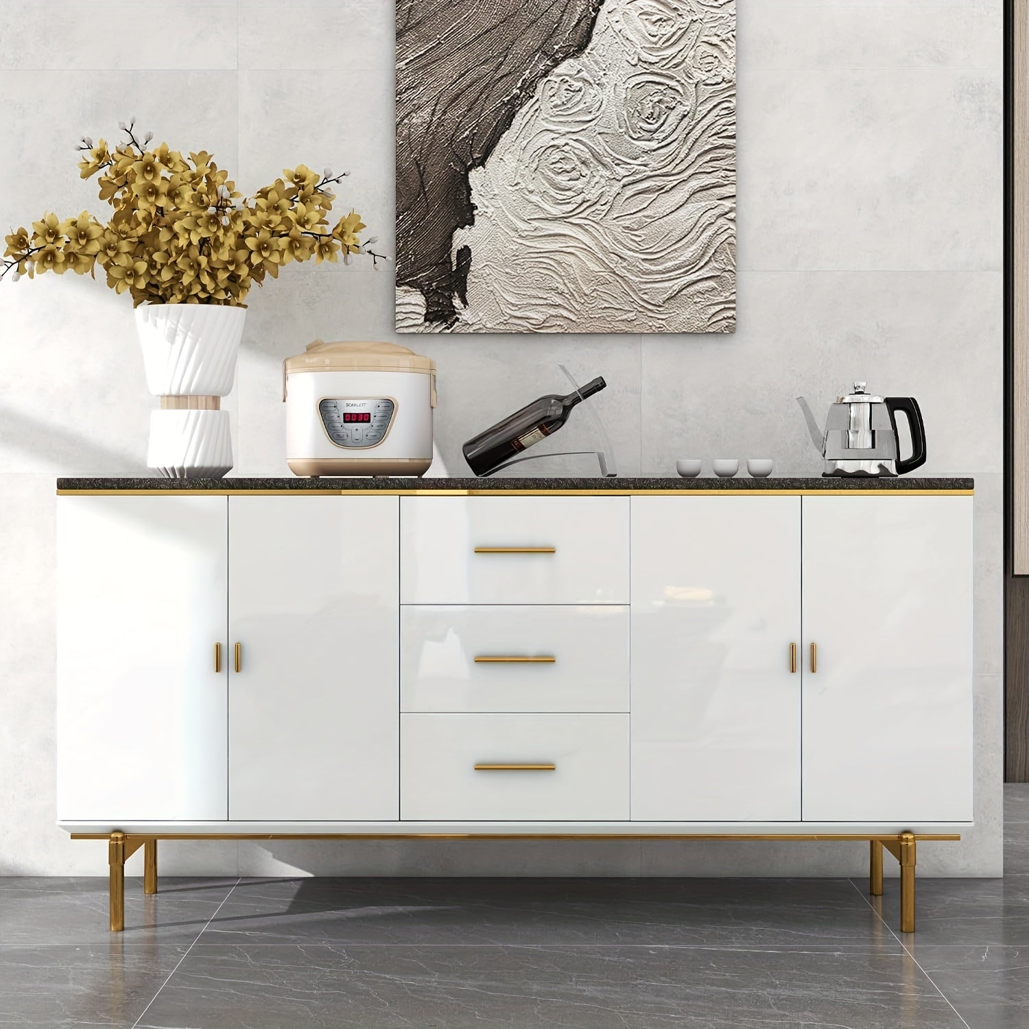 Marble Self-Adhesive Wallpaper Stickers Waterproof Oil-Resistant for Kitchen Bedroom