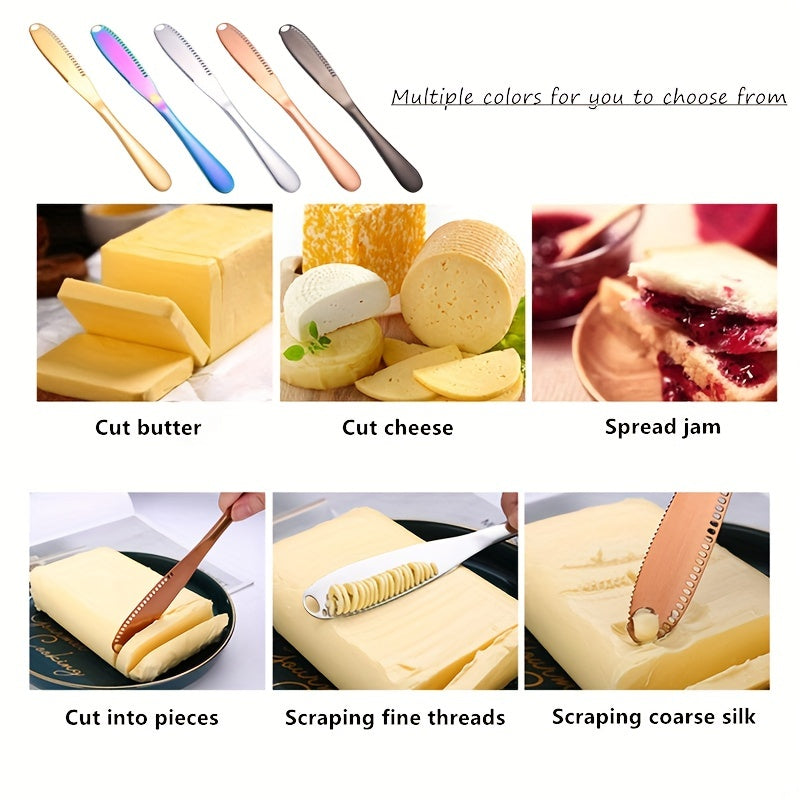 Stainless Steel Butter Spreader 3-in-1 Kitchen Gadget Multi-Color