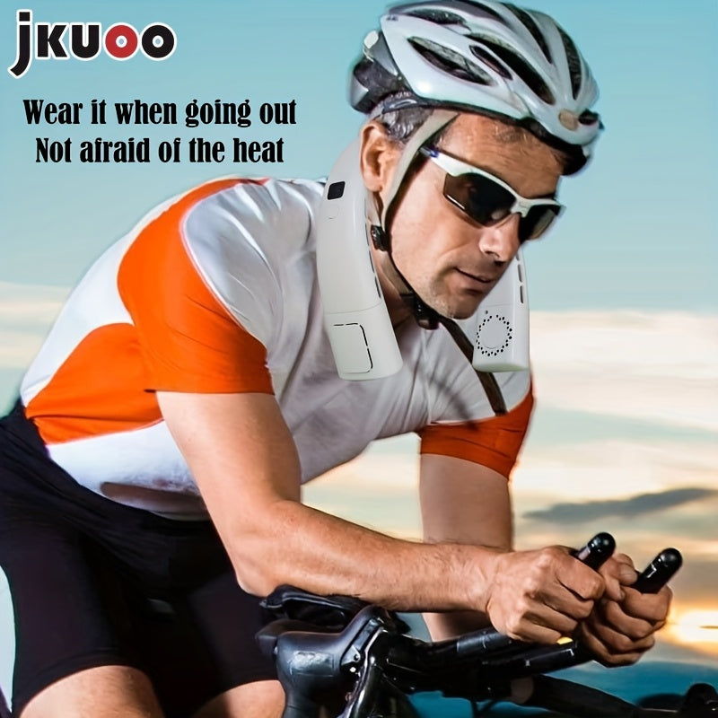 Ventilador digital de cuello de 5 modos portátil con placa de enfriamiento para actividades al aire libre camping viajes pesca recargable por USB