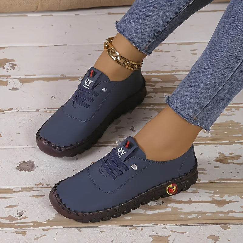 Women's Casual Sneakers Solid Color Slip-On Walking Shoes