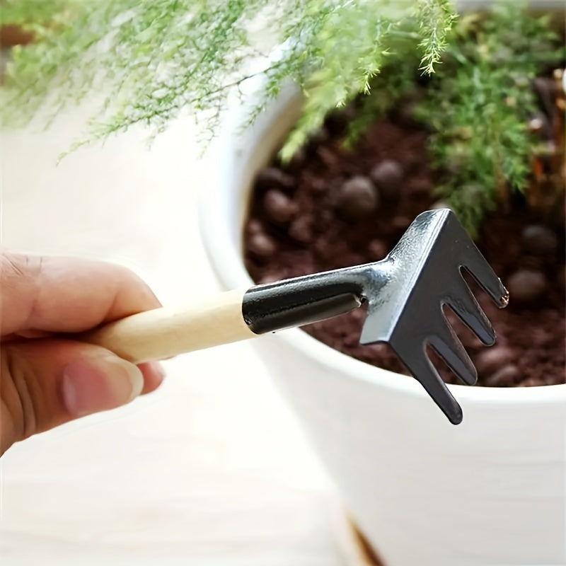 Mini Gardening Tools Set with Shovel, Harrow, and Soil Spade