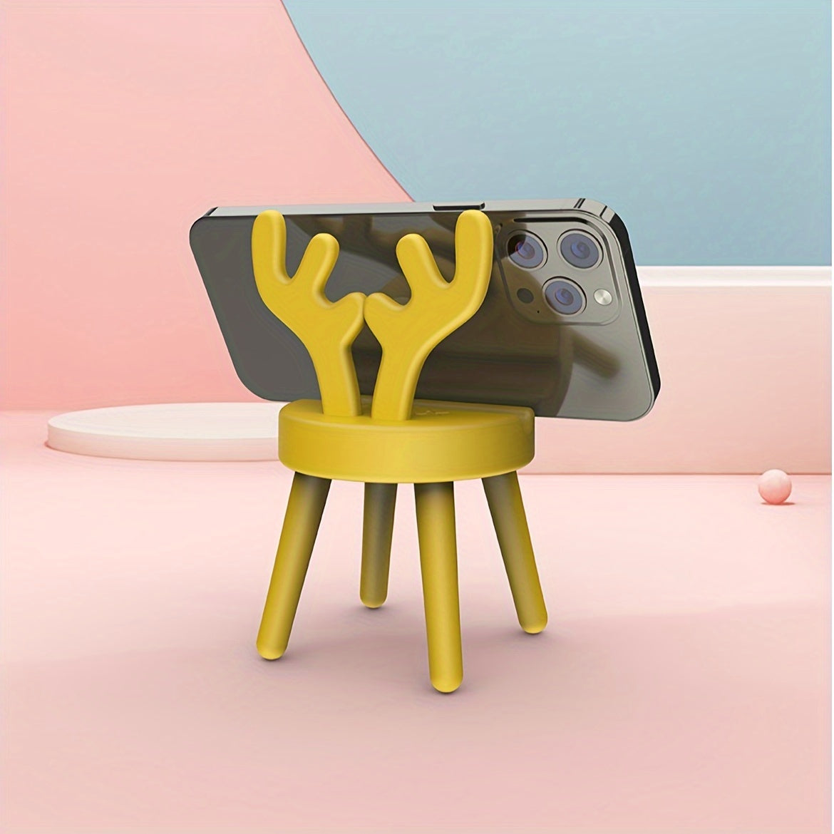 Soporte para teléfono en forma de cuerno decorativo de Navidad, fácil de instalar, no requiere energía