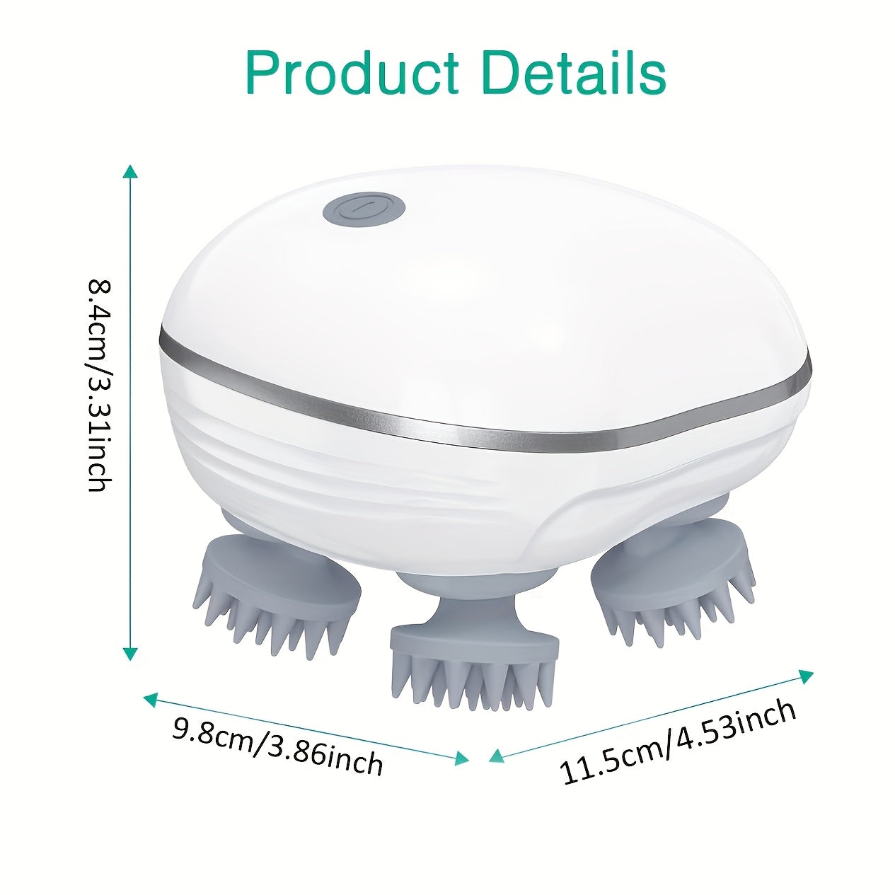 Portable Electric Head and Body Massager with USB Charging and 600mAh Battery