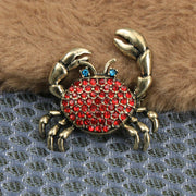 Vintage Rhinestone Crab Brooch Pin for Dresses and Sweaters Elegant Jewelry Gift for Ladies and Girls
