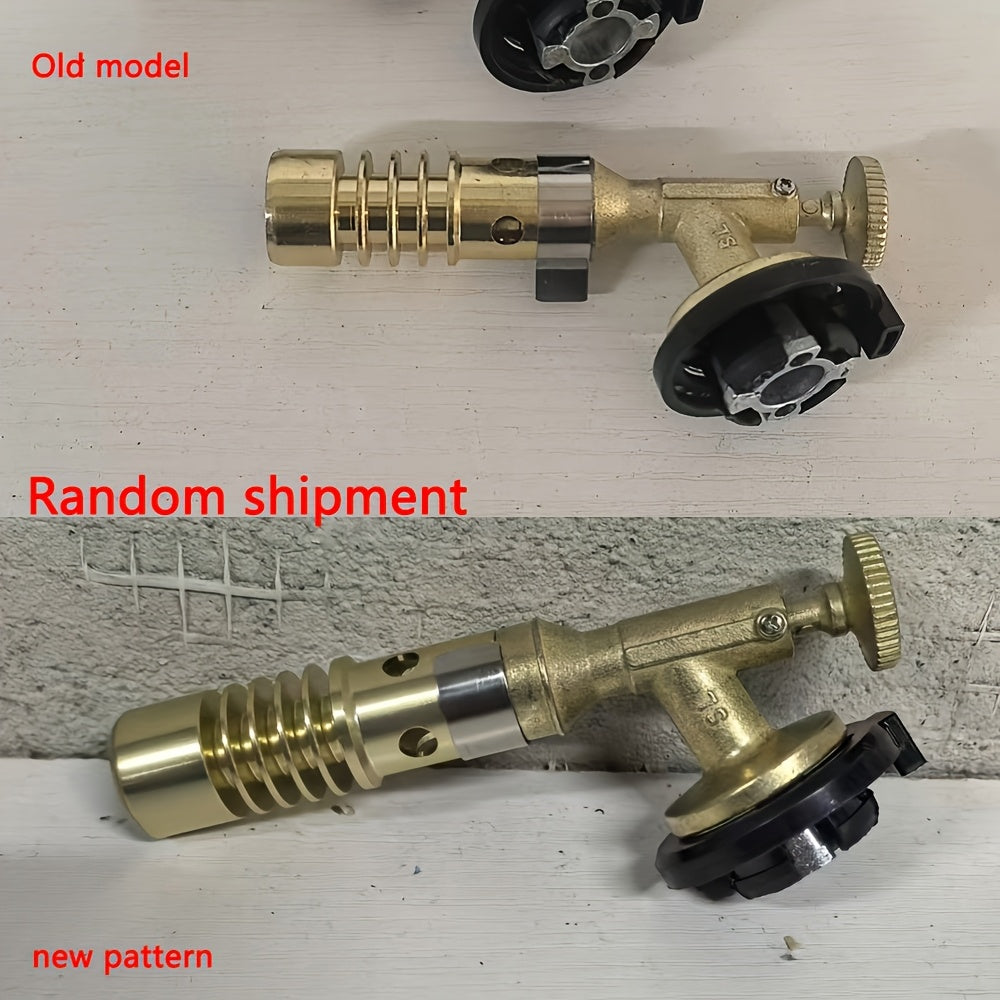 Dual-Tube Copper Flame Gun for BBQ Welding Soldering Portable Durable with Adjustable Nozzle