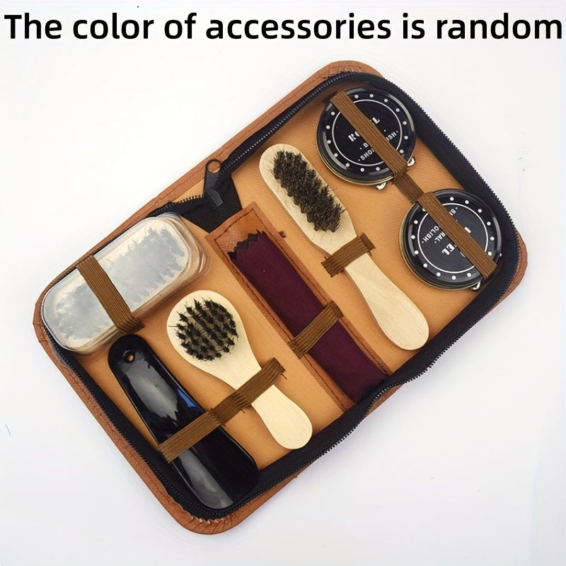 Shoe Cleaning Kit Set Leather Shoe Polish Brush Bag For Shoes & Bags
