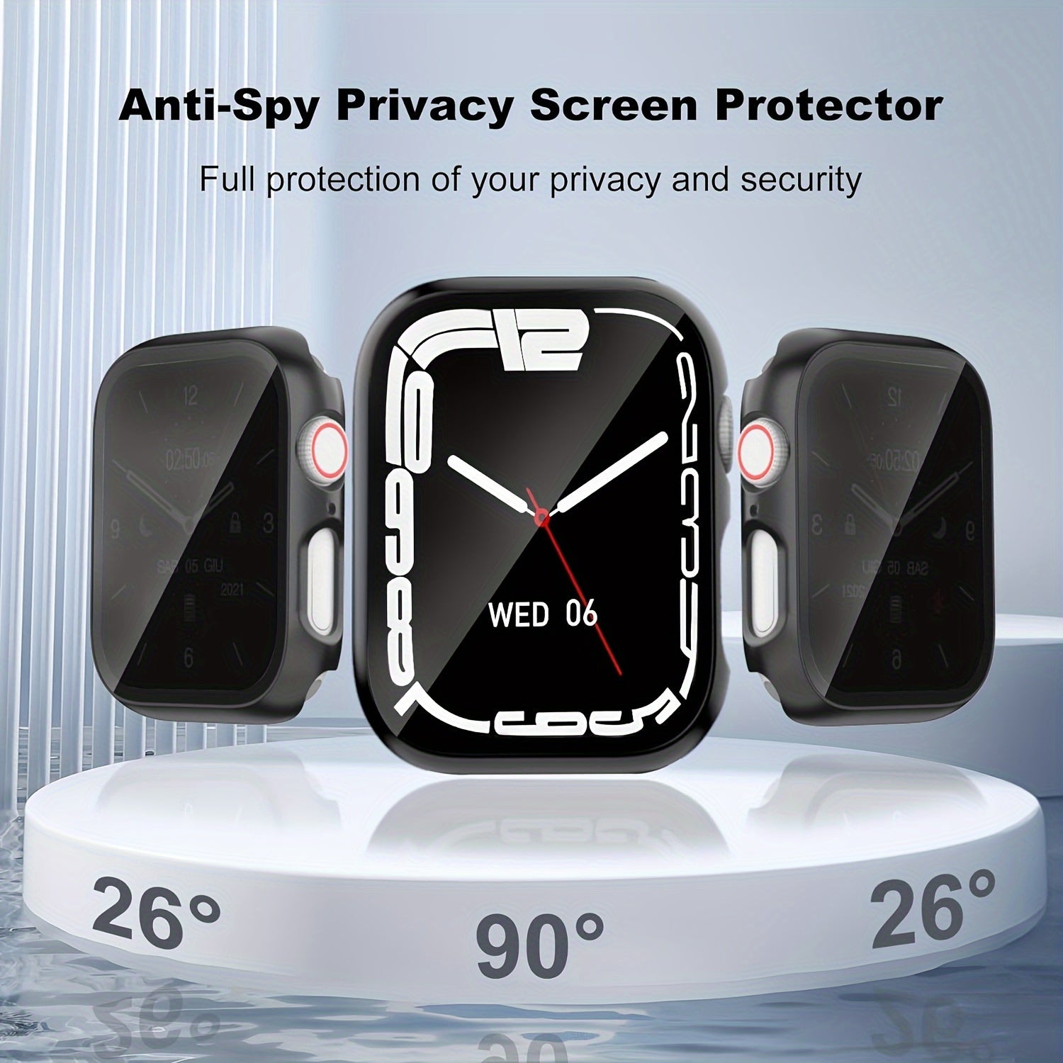 Privacy Case for Apple Watch Series 4 5 6 7 8 9 SE Shockproof Screen Protector 44mm 45mm
