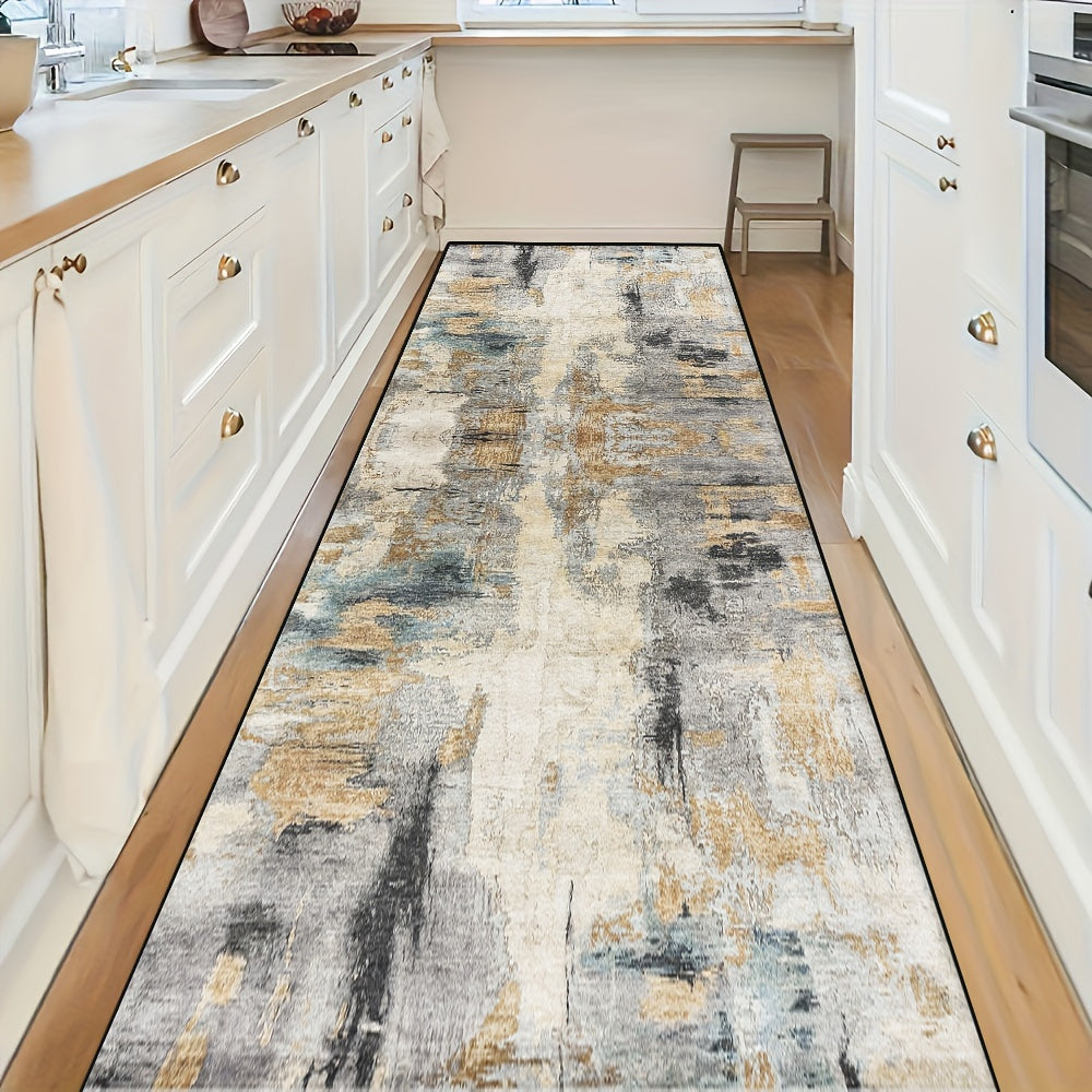 Bohemian Style Non-Slip Water-Resistant Washable Runner Rug for Hallways and Living Rooms
