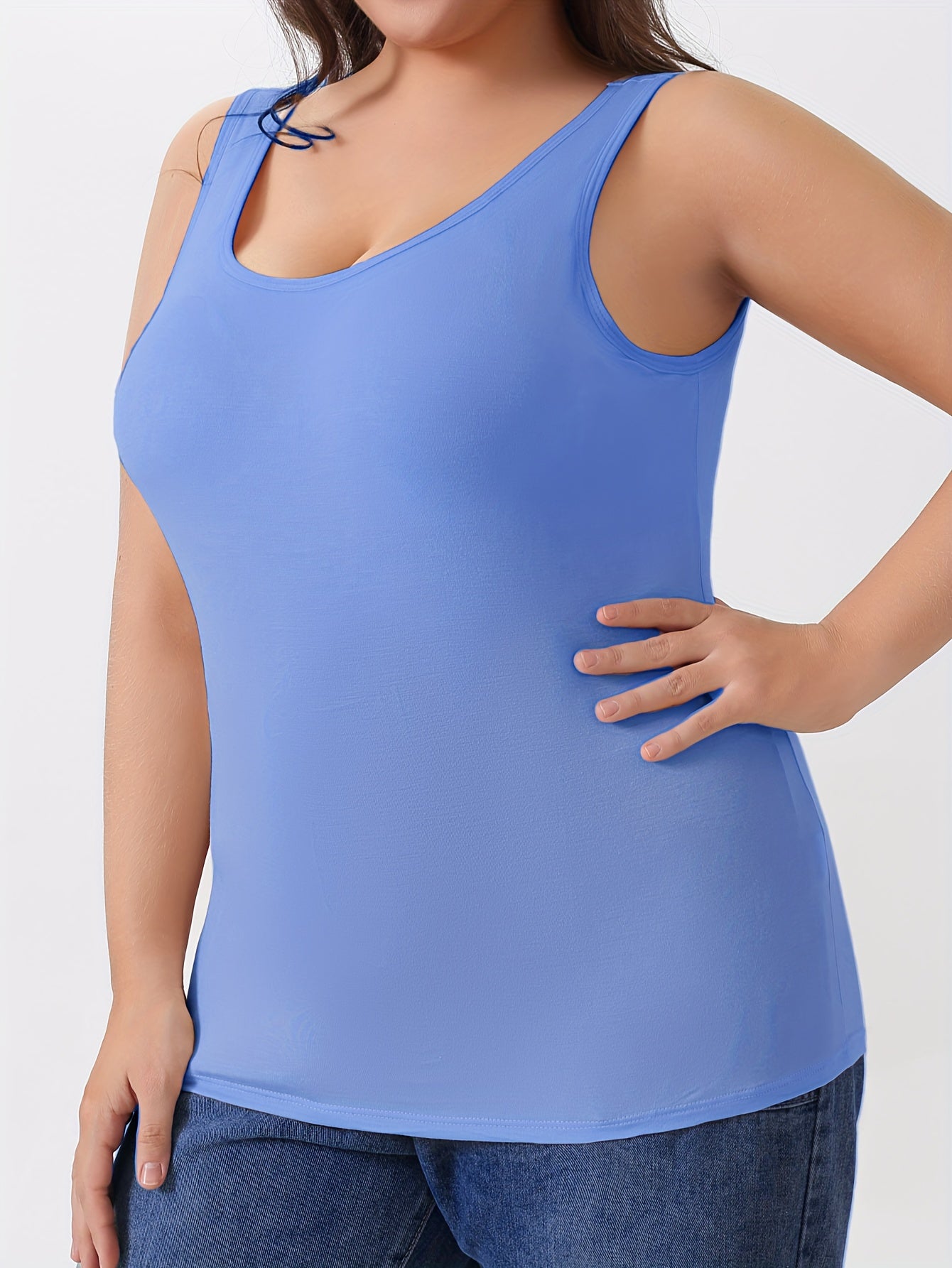 Women's Plus Size Sleeveless Yoga Tops with Built-In Bra Pads Set