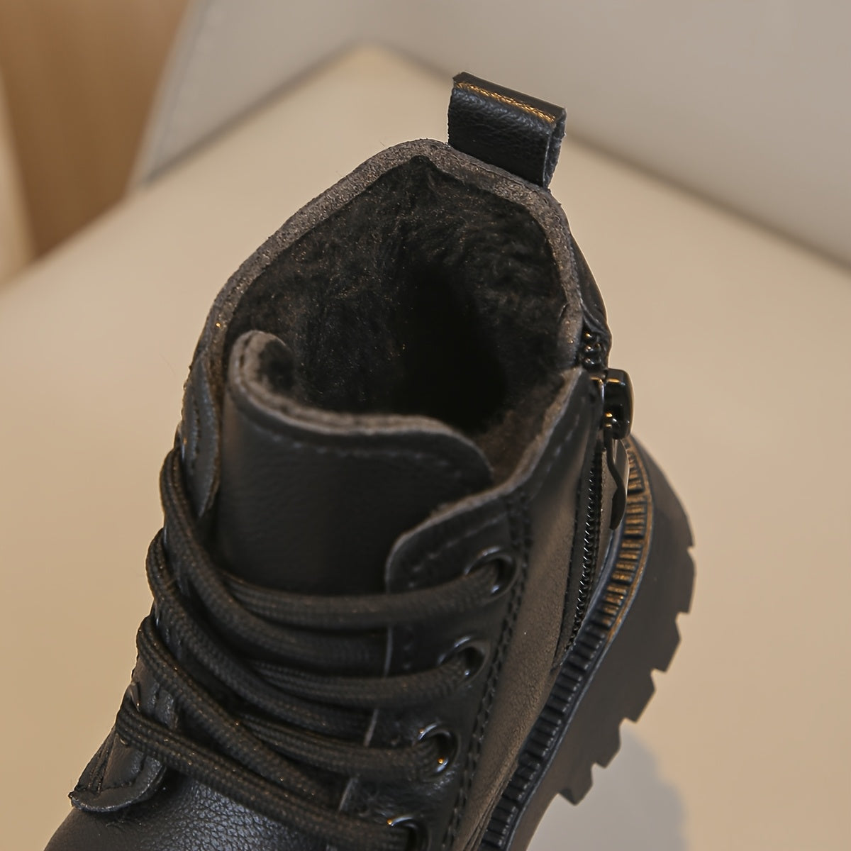 Kids Winter Boots Vintage Minimalist Warm Lightweight Non-Slip Zipper Closure for Boys and Girls Ages 14 and Under