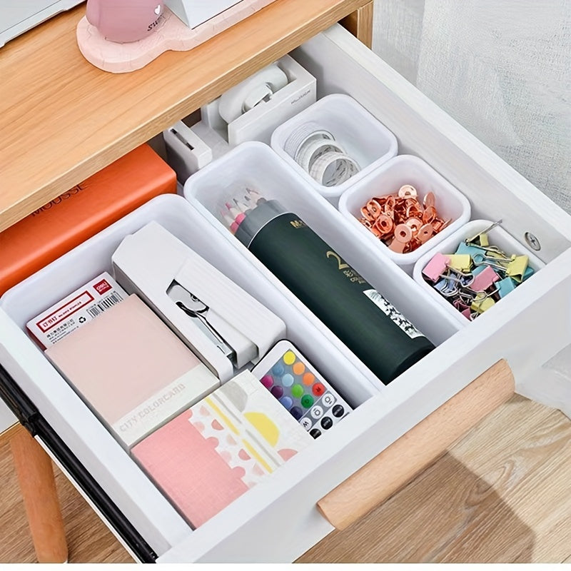 Eight-Piece Desktop Storage Organizer for Home and Office Drawers
