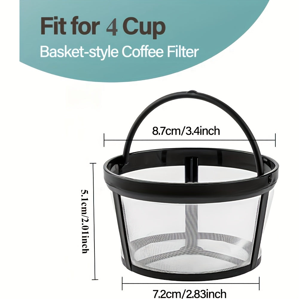 Reusable Coffee Filter Basket for Coffee Makers, 1/2 Pack, Silvery