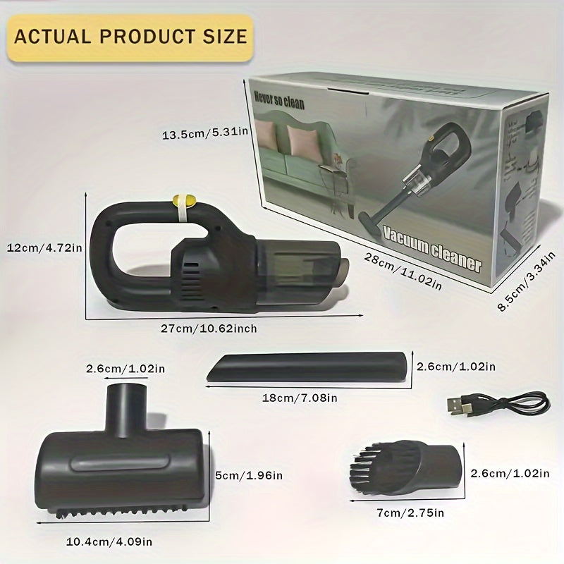 Cordless Handheld Vacuum Cleaner for Home and Car with USB Rechargeable Powerful Suction Accessories