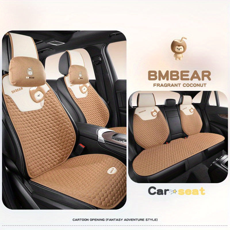 Universal 5-Seat Car Seat Covers Breathable Polyester All-Season Diamond Array