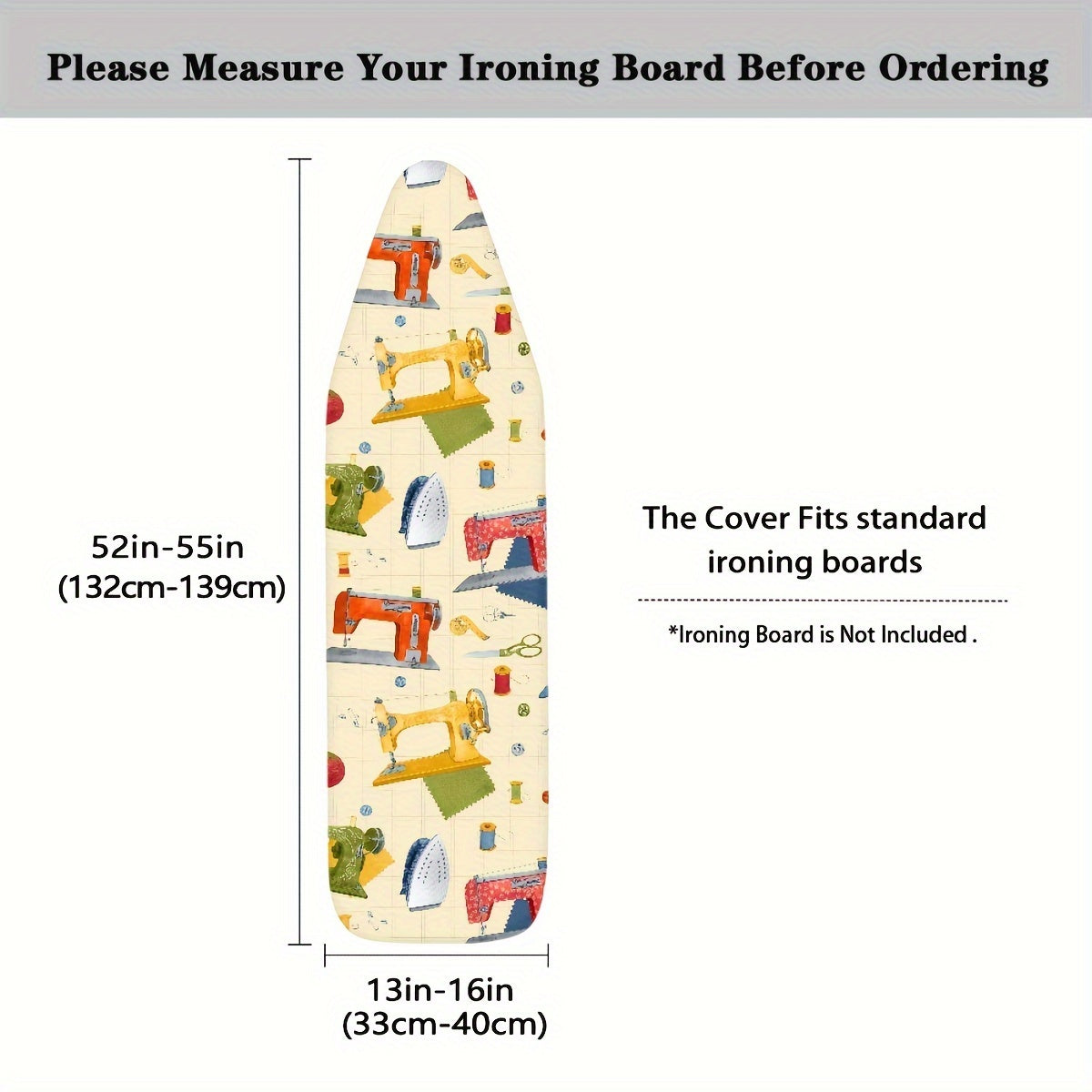 Ironing Board Dust Cover with Elastic Edge and Drawstring Scorch Resistant