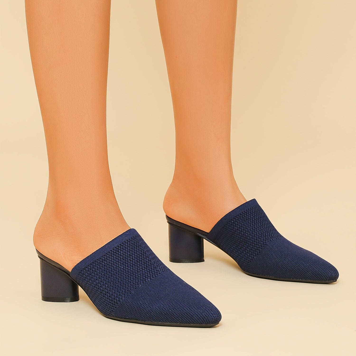 Women's Fabric Pointed Toe High Heels Casual Shoes Large Sizes