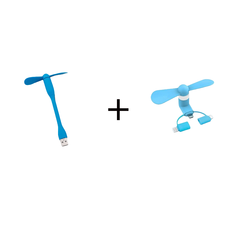 Mini USB Fans and 3-in-1 Phone Fan Set Portable Flexible Cooling Fans for Mobile Devices and Laptops