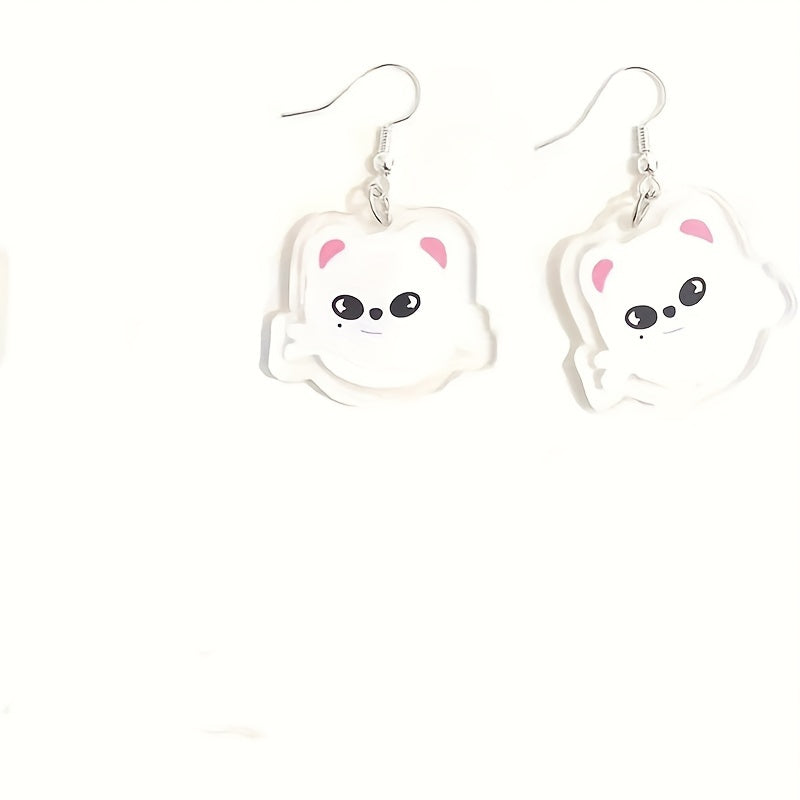 Acrylic Animal Drop Earrings Hypoallergenic Cartoon Style for Women and Girls