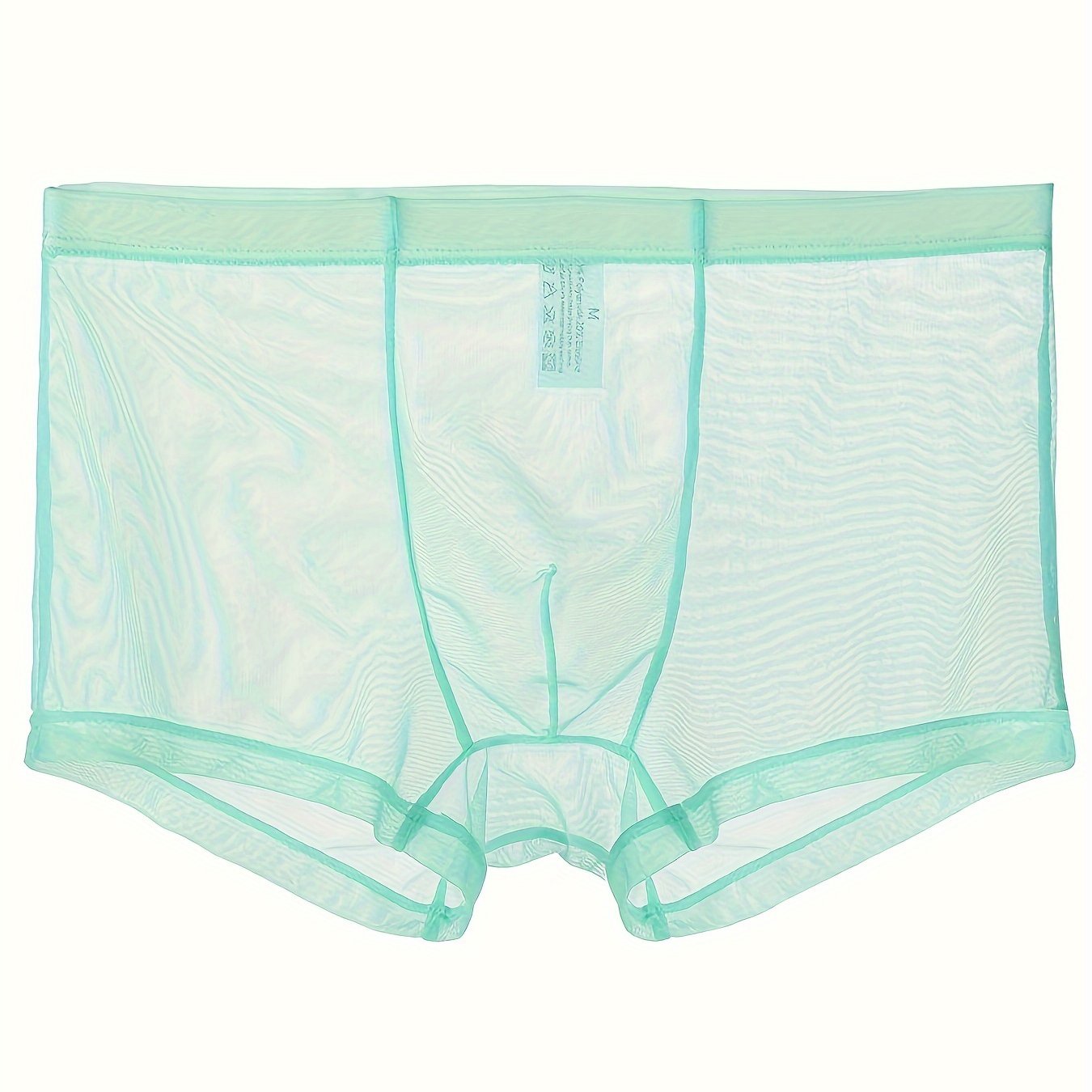 Men's Mesh See-Through Flat Corner Underwear Shortie Polyester Breathable