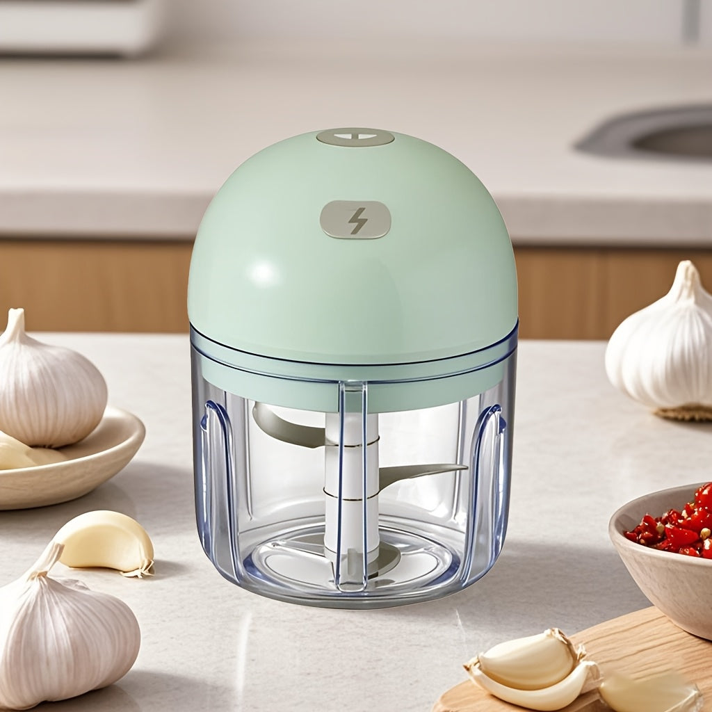 Мини-измельчитель для продуктов с сменными насадками для нарезки и измельчения, перезаряжаемый через USB