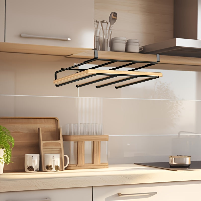 Stainless Steel Kitchen Hook Rack with Cutting Board and Lid Organizer