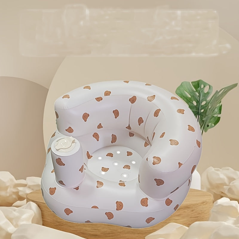 Baby Bath Seat Folding Inflatable Sofa with Anti-Slip Safety for Kids